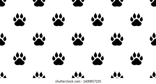 dog paw seamless pattern footprint vector bear polar cat pet french bulldog cartoon icon scarf isolated repeat wallpaper tile background illustration doodle white design
