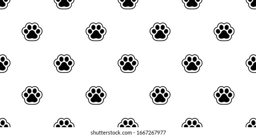 dog paw seamless pattern footprint vector french bulldog cartoon icon repeat wallpaper scarf isolated tile background illustration doodle design