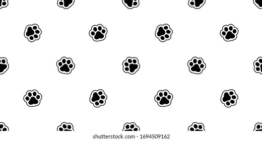 dog paw seamless pattern footprint vector french bulldog pet animal cartoon icon repeat wallpaper scarf isolated tile background doodle illustration design