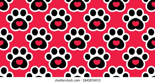 dog paw seamless pattern footprint cat french bulldog puppy vector pet cartoon repeat wallpaper tile background scarf isolated illustration doodle red design