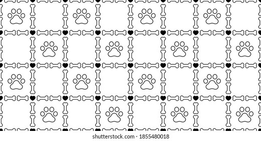 dog paw seamless pattern footprint bone heart valentine french bulldog puppy vector pet cartoon repeat wallpaper tile background scarf isolated doodle illustration design