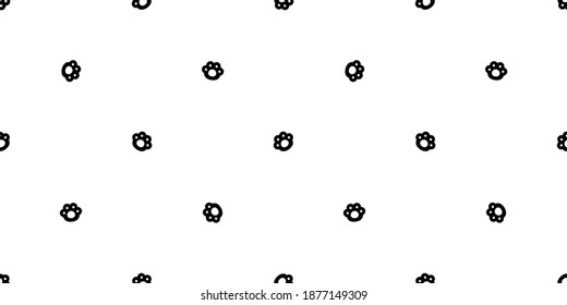 dog paw seamless pattern footprint vector cat french bulldog cartoon isolated tile background repeat wallpaper scarf doodle illustration design