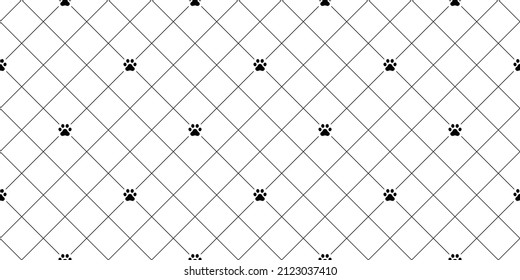 dog paw seamless pattern footprint checked french bulldog vector puppy pet breed cartoon doodle repeat wallpaper tile background illustration design isolated