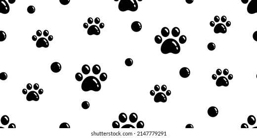 dog paw seamless pattern footprint polka dot bubble cat french bulldog icon vector puppy kitten cartoon scarf isolated doodle repeat wallpaper tile background illustration design