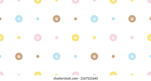 dog paw seamless pattern footprint polka dot kitten calico vector puppy breed cartoon pet repeat wallpaper gift wrapping paper tile background doodle illustration design pastel isolated