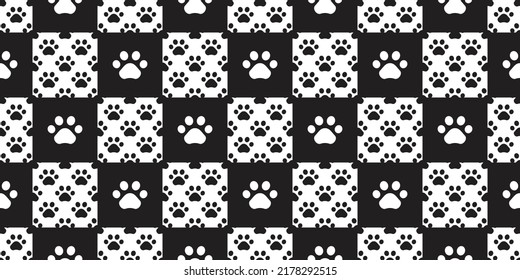 dog paw seamless pattern footprint cat checked tartan plaid french bulldog vector character cartoon icon scarf isolated repeat wallpaper tile background gift wrapping paper illustration doodle design