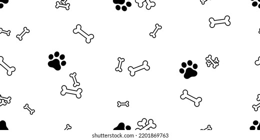 dog paw seamless pattern footprint bone crossbones vector wave cat kitten french bulldog pet puppy cartoon doodle repeat wallpaper tile background scaf isolated gift wrapping paper illustration design