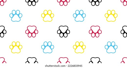 dog paw seamless pattern footprint vector cartoon cat gift wrapping paper tile background repeat wallpaper scarf isolated illustration design