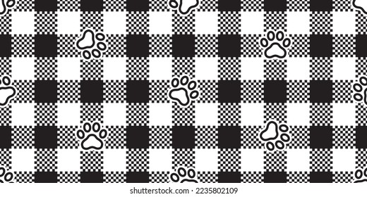 dog paw seamless pattern footprint race flag checked tartan plaid french bulldog vector puppy pet breed cartoon doodle repeat wallpaper tile background illustration design isolated