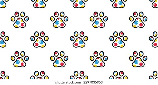 dog paw seamless pattern footprint polka dot candy french bulldog vector puppy pet toy breed cartoon doodle repeat wallpaper tile background illustration isolated