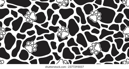 dog paw seamless pattern footprint camouflage texture pet cat french bulldog puppy kitten vector cartoon doodle gift wrapping paper repeat wallpaper tile background scarf isolated illustration design