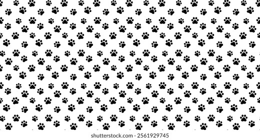 dog paw seamless pattern footprint cat pet french bulldog puppy kitten bear vector cartoon doodle tile background gift wrapping paper repeat wallpaper scarf isolated illustration design