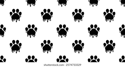 dog paw seamless pattern footprint color Sagging Flowing splash graffiti cat pet french bulldog puppy kitten bear vector cartoon doodle tile background gift wrapping paper repeat wallpaper illustratio