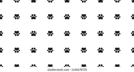 Dog Paw seamless pattern vector cat footprint tile background repeat wallpaper isolated cartoon illustration