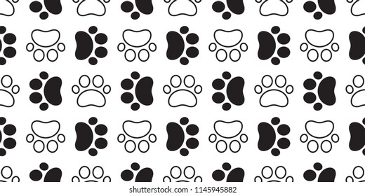 Dog Paw seamless pattern vector cat footprint kitten puppy tile background repeat wallpaper isolated illustration cartoon