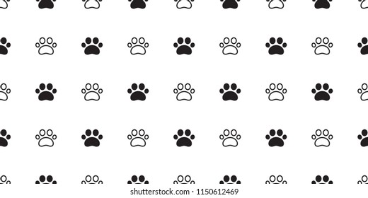 Dog Paw seamless pattern vector footprint cat puppy tile background repeat wallpaper scarf isolated cartoon illustration