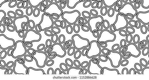 Dog Paw seamless pattern vector footprint cat puppy scarf isolated tile background repeat wallpaper cartoon illustration white