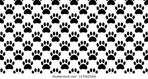 Dog Paw seamless pattern vector footprint bear cat puppy scarf isolated tile background repeat wallpaper cartoon illustration