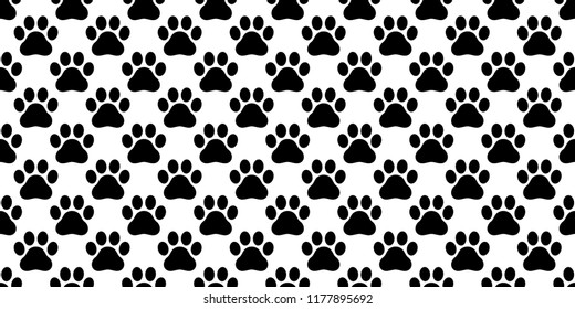 Dog Paw seamless pattern vector footprint cat kitten bear puppy scarf isolated cartoon repeat wallpaper tile background illustration