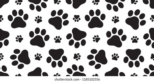 Dog Paw seamless pattern vector footprint kitten puppy tile background repeat wallpaper cartoon isolated illustration white