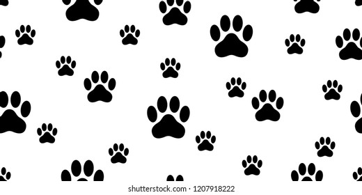 dog paw seamless pattern vector french bulldog footprint tile background scarf isolated wallpaper white