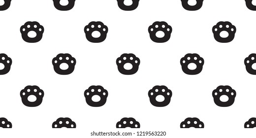 dog paw seamless pattern vector french bulldog cat footprint scarf isolated repeat wallpaper tile background