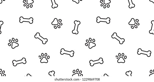 Dog Paw seamless pattern vector bone french bulldog footprint cartoon tile background repeat wallpaper scarf isolated illustration gift wrap