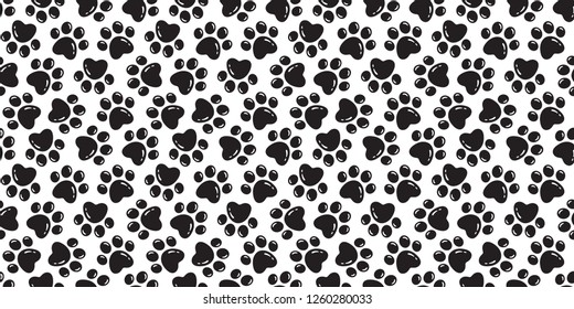 Dog Paw seamless pattern vector footprint french bulldog cartoon tile background repeat wallpaper scarf isolated illustration cartoon