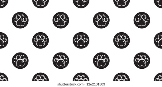 Dog Paw seamless pattern vector footprint polka dot french bulldog cartoon tile background repeat wallpaper scarf isolated illustration cartoon
