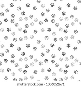 Dog Paw seamless pattern vector footprint kitten puppy tile background repeat wallpaper cartoon isolated illustration white - Vector illustration