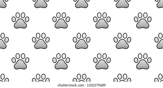Dog Paw seamless pattern vector footprint isolated cartoon screen tone comic french bulldog scarf repeat wallpaper tile background illustration doodle