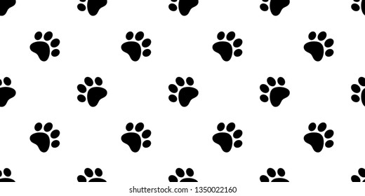 Dog Paw seamless pattern vector footprint pet scarf isolated cartoon cat repeat wallpaper tile background white