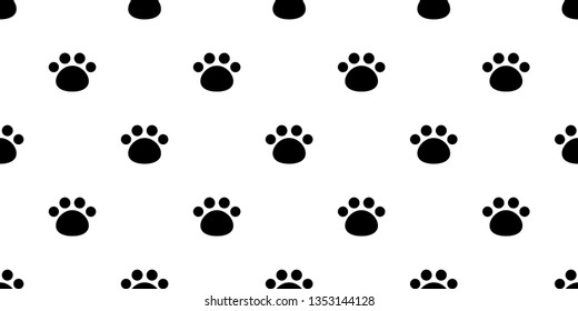 Dog Paw seamless pattern vector footprint bear teddy pet scarf isolated cartoon cat repeat wallpaper tile background white