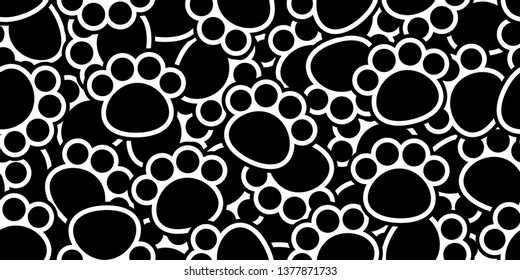 Dog Paw seamless pattern vector bear footprint pet scarf isolated cartoon cat repeat wallpaper tile background