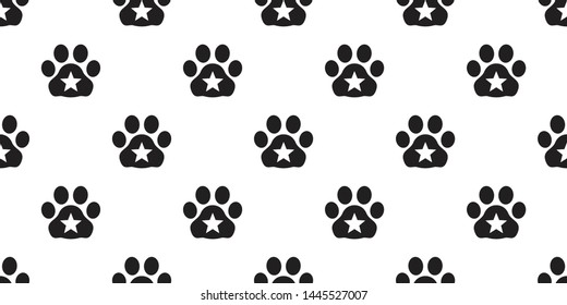 Dog Paw seamless pattern vector star footprint pet cat scarf isolated cartoon repeat wallpaper tile background design