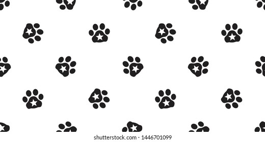 Dog Paw seamless pattern vector star footprint pet cat cartoon scarf isolated repeat wallpaper tile background design