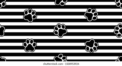 dog paw seamless pattern vector footprint stripes french bulldog cartoon scarf isolated repeat wallpaper tile background illustration doodle design