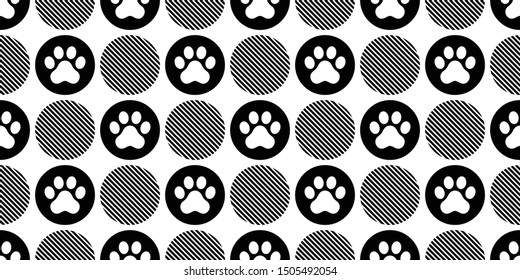 dog paw seamless pattern vector footprint polka dot french bulldog cartoon scarf isolated repeat wallpaper tile background doodle illustration design