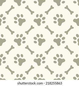Patrón sin fisuras de garras de perro - textura de huella de mascota vectorial