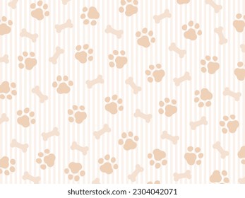 Dog paw seamless pattern. Vector illustration of animal paw print texture. - Shutterstock ID 2304042071