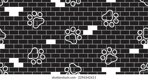 dog paw seamless pattern wall bone footprint french bulldog poo vector puppy pet toy breed cartoon doodle repeat wallpaper tile background illustration isolated