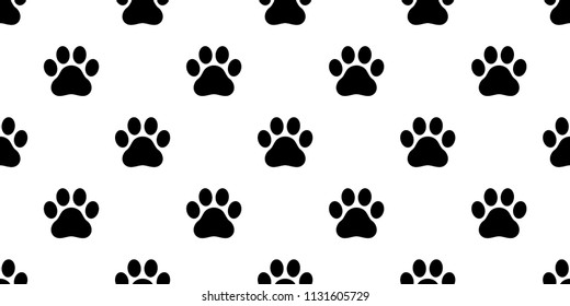 Dog Paw seamless vector footprint pattern kitten puppy tile background repeat wallpaper isolated illustration