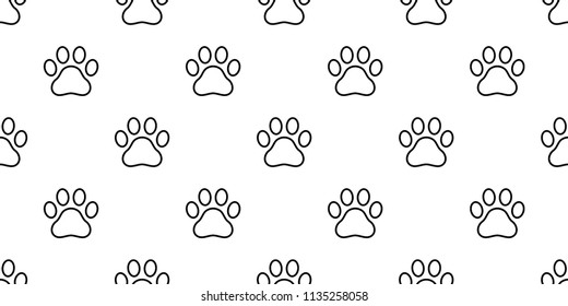 Dog Paw seamless vector footprint pattern kitten puppy tile background repeat wallpaper isolated illustration cartoon graphic