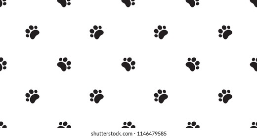 Dog Paw seamless vector footprint pattern kitten puppy tile background repeat wallpaper scarf isolated cartoon illustration