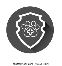 Dog paw and shield. animal security.Protected dog track guard shield.