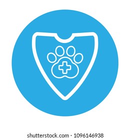 Dog paw and shield. animal security.Protected dog track guard shield.