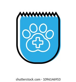 Dog paw and shield. animal security.Protected dog track guard shield.