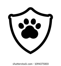 Dog Paw Shield Icon Vector Illustration Stock Vector (Royalty Free ...