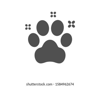 Dog paw sign. Pet friendly icon. Hotel service symbol. Classic flat style. Simple pet friendly icon. Vector