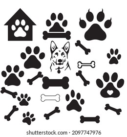 Dog paw Silhouette Bundle Pack
